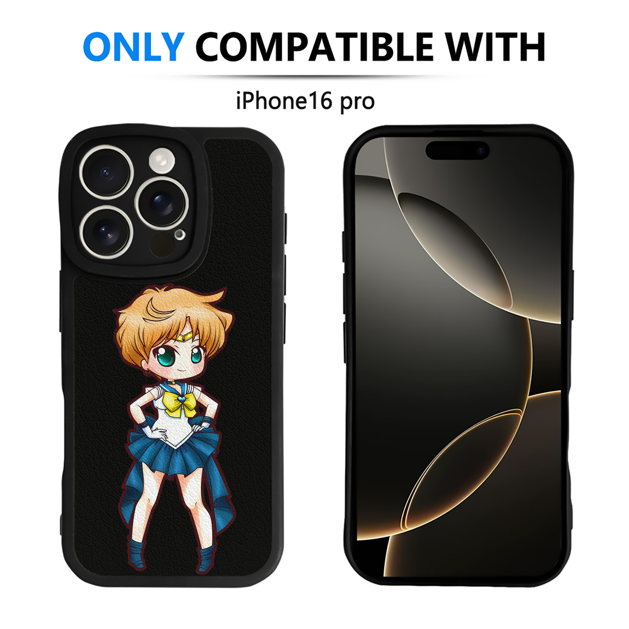 （画像用） 美少女戦士セーラームーン 天王はるか Sailor Moon Tenoh Haruka 【iPhone 16シリーズ対応】シリコンスマホケース（レザー調） 材質：シリコン